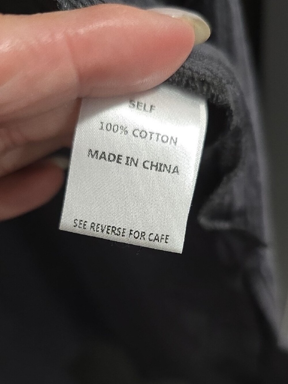 Long Cotton Button-Front Shirt/dress - Charcoal Gray M - Picture 3 of 6